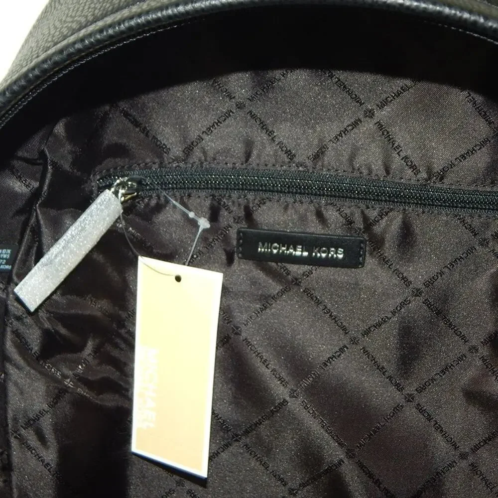 NWT Michael Kors SLATER MK Logo Laptop Compatible Chain Large Backpack Black